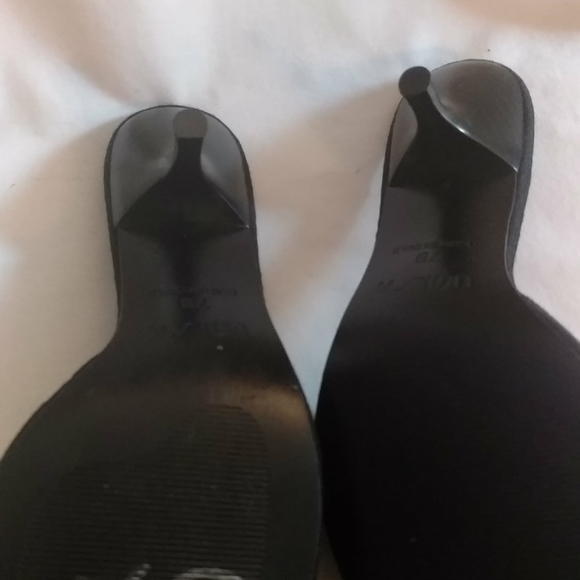 Shoes Unisa heels black with gold discs size 7 - Picture 3 of 5